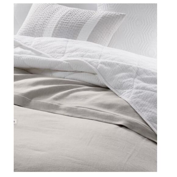 Hotel Collection Linen Blend Full Queen Comforter Cover Gray Grey - Picture 3 of 7
